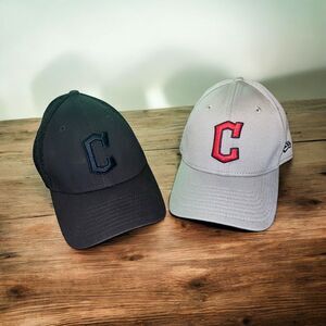 New Era Hat Lot of 2 Cleveland Indians Guardians S/M Fitted Baseball Hats